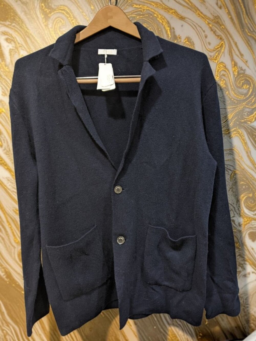 Eres Claude Lounge Cardigan Sweater Navy Blue Sz S/M  New W Tags